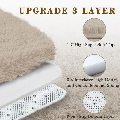 Rugs for Bedroom 4x6, Alfombras para Salas Shag Large Plush Soft Area Rug, Shaggy Carpets for Livingroom, Kids Boys Girls Home Decor Aesthetic(Beige, 4 x 6)
