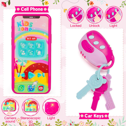 Officygnet Play Purse Toy for Girls 3+ Years Old, Toddler Purse Girl Toys with Pretend Makeup Kit, Pretend Princess Play Toy for Little Girl, Birthday for Toddler Girls Age 3+