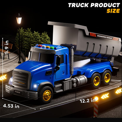 JUKUDAHU Toddler Trucks Toys for Boys 3-5 Years Old, Dump Truck with Lights and Sound, Kids Construction Play Truck, Garbage Truck Car Toys Vehicle Playset for Kids Aged 3 4 5 6 7 8