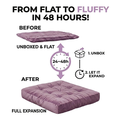 Meditation Cushion Set of 2, Floor Cushions for Adults, Velvet Floor Pillows for Sitting, Tufted Seat Cushions for Yoga, Living Room, Bedroom & Reading Nook, Machine Washable, 22 x 22 Inch, Lavender