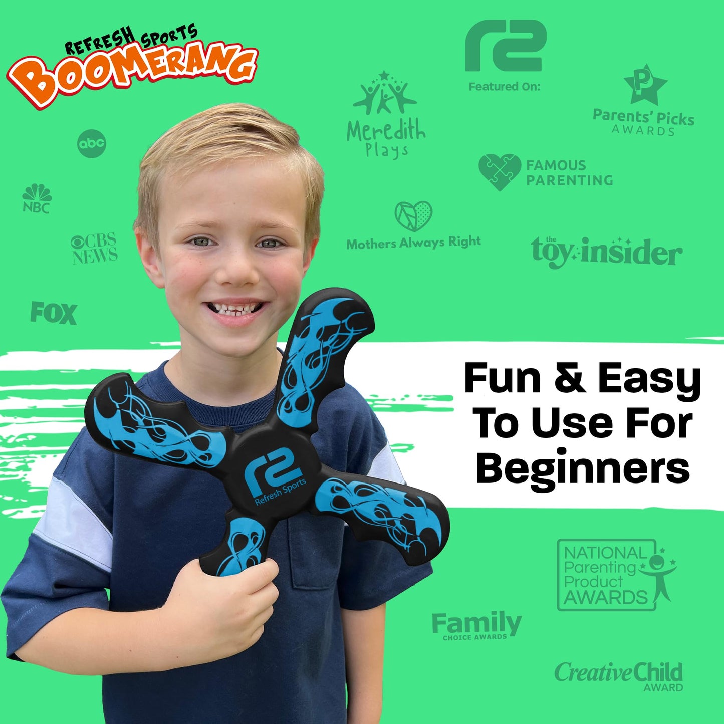 Outdoor Toys For Kids Boomerang - Fun 6 Year Old Boy Gifts & Soft Flying Kid Toys for Indoor & Outdoor Play - Birthday Presents for Kids 8-12 & 8 Year Old Gift Ideas, Cool Gifts for Kids 3 4 5 6 7 +