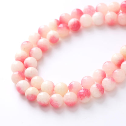 Peach Jade Beads Gemstone Round Crystal Energy Stone Beads for Jewelry Making DIY Bracelet Necklace 1 Strand 15.5inch 35PCS 10MM