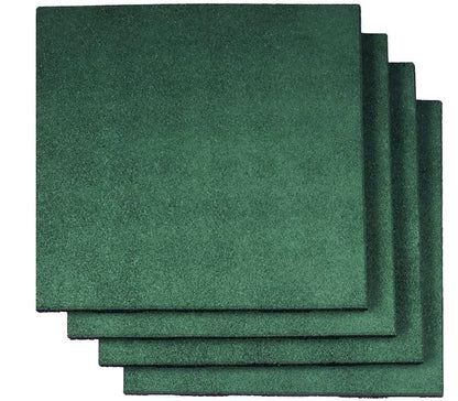 RevTime Easy DIY Interlocking Outdoor Rubber Tiles 20" x 20" x 1” Thick for Playground Use, Outdoor Gym Floor, Sports Deck, Backyard Play Area, Safety Rubber Paver (Pack of 4) Green