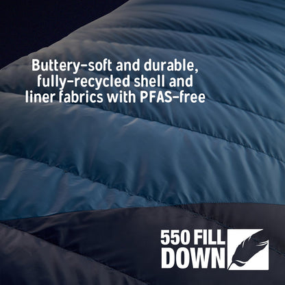 Kelty Cosmic 20 Down Mummy Sleeping Bag for Backpacking, Campers, 550 Fill Power, Recycled Fabrics with PFAS-Free DWR, Designed in Sunny Colorado, USA, 2024 Model (Regular)