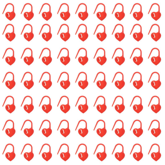 uxcell 400pcs Stitch Markers for Crocheting, Heart Shaped Crochet Marker Needle Clip Counter for Knitting Clothing Tag DIY Craft,Red