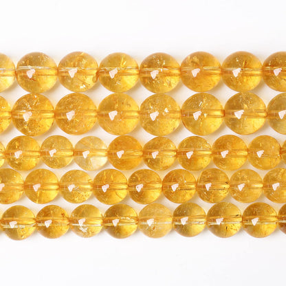 6mm 60Pcs Natural Citrine Beads for Jewelry Making Gemstone Round Loose Beads DIY Bracelet Necklace