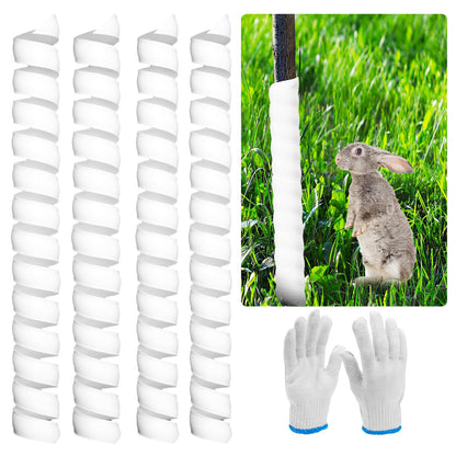 SDLDEER 4PCS Tree Trunk Protector Guard, 2 Size Plastic Spiral Tree Bark Protector Tree Wraps to Protect Bark, Tree Tubes Protect Saplings Plants from Deer, Rabbit, Cats, Rodents, Mowers, Trimmers