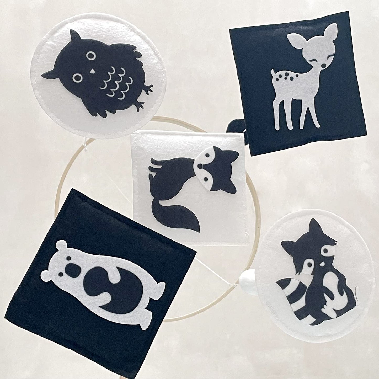 Vlokup Montessori Mobile, Black and White Mobile for Baby, Woodland Baby Crib Mobile for Boys Girls, Neutral Nursery Mobile High Contrast Mobile for Pack N Play, Nursery Decor Woodland
