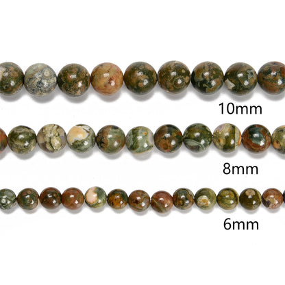 65Pcs 6mm Birdeye Rhyolite Natural Round Loose Real Stone Beads Gemstone Genuine for DIY Hand Made Craft Jewelry Bracelet Earring Necklace String Making Energy Healing Power