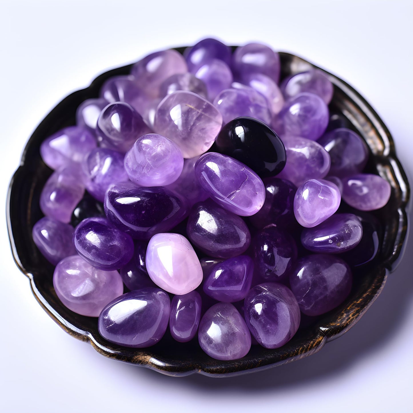 SigMntun Polished Amethyst Crystals - 0.5" 10 oz Handpicked Natural Tumbled Gemstones Rocks, Pebbles for Reiki, Chakra, Healing Home Decor
