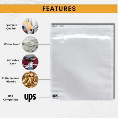 250 Pack 6.5"x10" UPS Shipping Label Sleeves – Clear Self-Adhesive Packing Slip Pouches, Waterproof Packing List Envelopes – Ideal for Shipping Documents, Mailing Labels, Invoices & Packing Slips