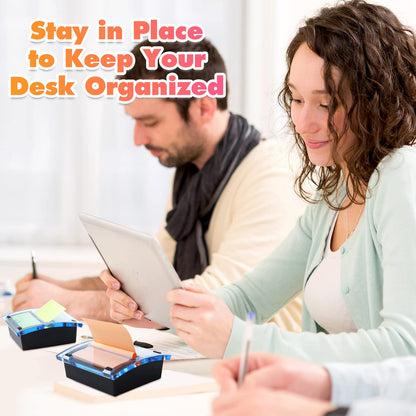 Mimorou 6 Pcs Pop Up Note Dispenser Sticky Note Holder Dispenser Posted Holder Container Black Base Transparent Top for 3 x 3 Inch Sticky School Office Home