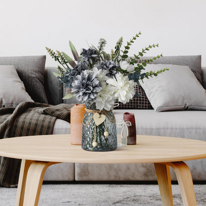 Leftover Fake Flowers in Vase,Faux Flowers in Vase,Table Centerpieces for Dining Room,Flower Centerpieces for Tables,Artificial Flowers,Kitchen Decor,Coffee Table Decor