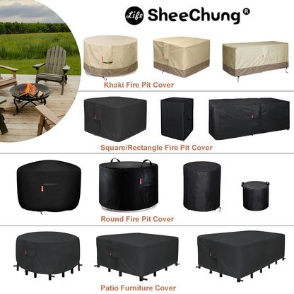 SheeChung Fire Pit Cover Rectangular-Fits 50-54 inch Table-Waterproof Heavy Duty 600D Outdoor Cover for Gas Fire Pit,Patio Deck Box Protector Patio Furniture Cover 54"Lx34"Wx24"H