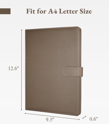 Zreal Padfolio Portfolio for Women and Men, Faux Leather Clipboard Folder with Document Organizer, Business Card & Pen Holder, Fits A4 Letter Size Legal pad for Work, Office & Conference (Taupe)