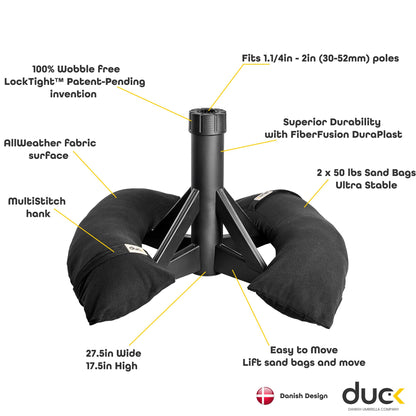 DUC 100lbs Patio Umbrella Base | Wobble-Free Outdoor Umbrella Base | Easy to Move Umbrella Stand Outdoor Base for Patio and Garden | This Patio Umbrella Stand fits 30-52mm Poles
