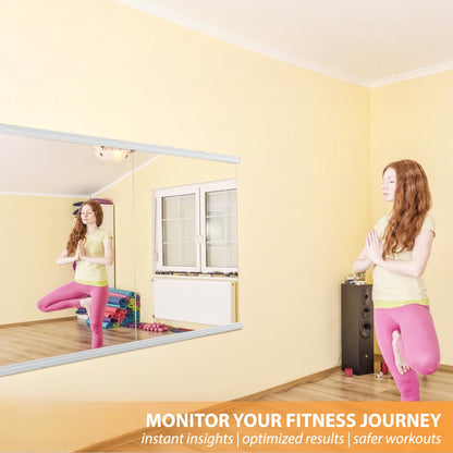 STAWDY Home Gym Mirror,48X24 Inch -2PCS Large Frameless Full Body Wall Mirror Length Tempered Glass Wall-Mounted Mirror for Gym,Yoga,Bedroom,Bathroom,Exercise Room