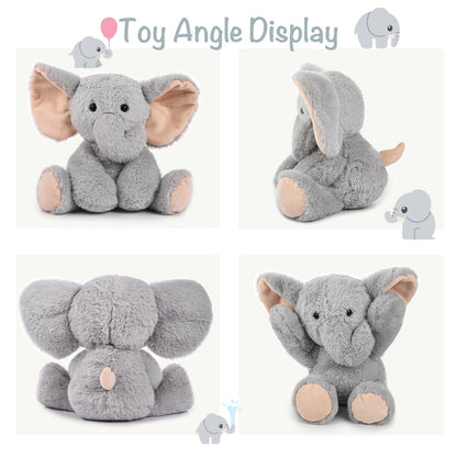 TCBunny Baby Elephant Bedtime Stuffed Animal Plush Toy 11", Kids, Aichie (Grey)