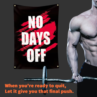Eudaedom Inspirational Tapestry for Gym Wall, Motivational Banner for Workout Drive - Garage Office Decor, Dorm Flag, Fitness Focus Sign-3x5FT