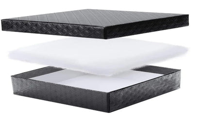 RJ Displays Jewelry Gift Boxes – 6 Pack Matte Black Cotton-Filled Cardboard Box for Necklace, Bracelet, Earring,Ornament Gifts,Jewelry Boxes with Lids, Bulk Gift Packaging – 7 1/8" x 5 1/8" x 1 1/8"