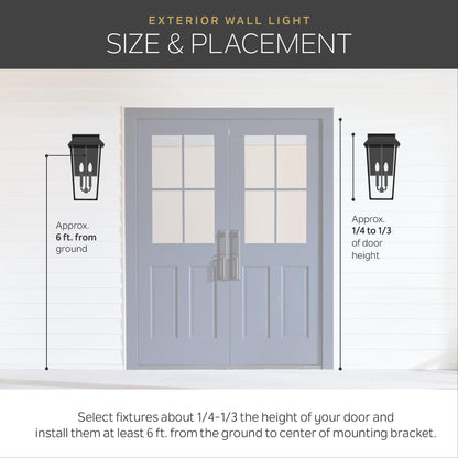 Kichler Tournai 18” Outdoor Wall Light with Clear Seeded Glass in Londonderry, 1-Light Traditional Fixture, 9356LD