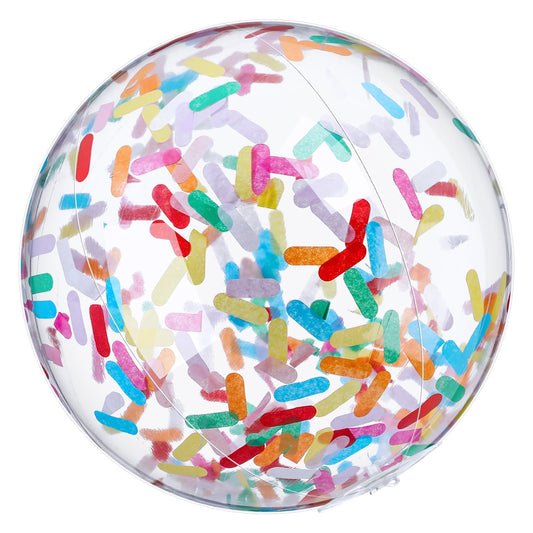 Civaner 10 Pcs Inflatable Glitter Beach Balls 16 Inch Large Sparkly Confetti Pool Balls Clear Blow up Balloon Toys for Wedding Baby Shower Birthday 2026 New Year Party Decoration(Colorful,Confetti)