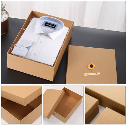 Giftilious Gift Boxes with Lids for Presents, Set of 6 Empty Gift Boxes, Natural and Rustic Kraft Gift Wrap Boxes, Versatile Gift Box for Christmas,Birthday, Anniversaries, Weddings and Any Occasion