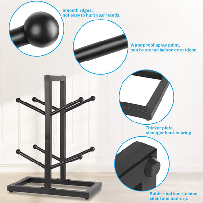 Fitlyiee Basketball Organizers Metal Ball Storage Rack Sports Storage for Indoor Outdoor (Small 2-Layer)