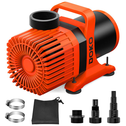 DOKO 4000GPH Submersible Water Pump, 350W High Flow Pond Pump with 21FT Lift Height, Ultra Quiet Fountain Water Pump with 20FT Power Cord for Pond, Aquarium, Waterfall, Fish Tank, Hydroponic
