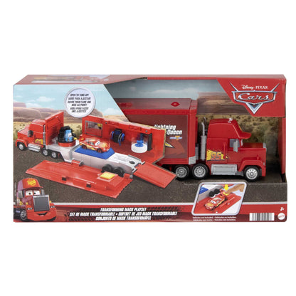 Mattel Disney and Pixar Cars Transforming Mack Playset, 2-in-1 Toy Truck & Tune-Up Station with Launcher, Lift & More, Movie-Inspired Graphics, Gift for Kids Ages 4 Years Old & Up