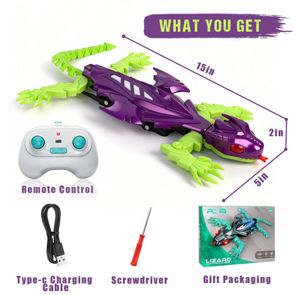 ORAANEYOYO Winged Flying Wall Climbing Gecko - Interactive RC Wall Crawler Robot Lizard,Geckos RC Toys for Boys Girls Teens Ages 3+, Halloween Birthday Gifts Easter Basket Stuffers Stocking Stuffers