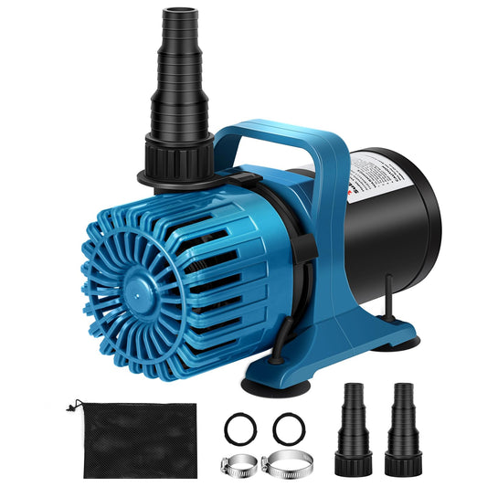 TONGCHANT 1800 GPH Pond Pump, 14FT Lift, 100W Submersible Water Pump with 180° Rotatable Outlet, Quiet Fountain Pump, for Pond, Fountain, Waterfall & Water Garden, 20FT Cord & Barrier Bag, UL Listed