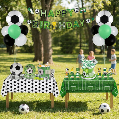167 Pcs Soccer Party Decorations Birthday Kit Soccer Theme Party Supplies Set Serves 24 Guests Banners Balloons & Cake Toppers Indoor Outdoor Decor
