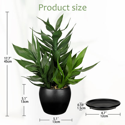 17.7" Tall Artificial Bamboo Plants Indoor Fake Plant in Black Ceramic Pot, Faux Potted Plant Silk Plants for Home Decor Indoor, Desk, Shelf, Tabletop, Office, Living Room, Entryway, Bathroom Decor