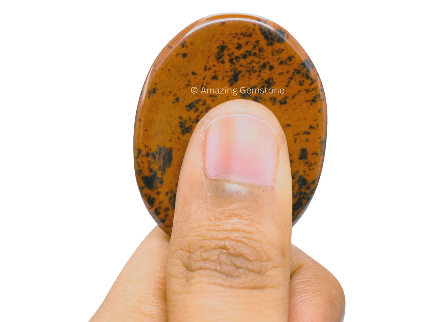 Amazing Gemstone Mahogany Obsidian Worry Stone Crystals and Healing Stones - Worry Stones for Stress Relief Gifts - Piedra Crystal Fidget for Meditation - Unique Stocking Stuffers Gifts for Women, Men