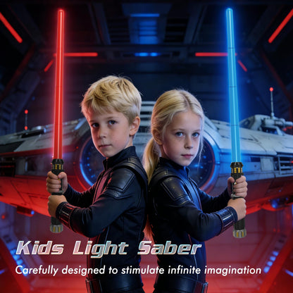 FlashyU 4 Pack Light Up Sabers for Kids Toddlers, Dueling Light Up Sword Toy for Boys, Space War Party Cosplay Xmas Birthday Gifts for Teen Men Age 4 5 6 7 8 9 10+