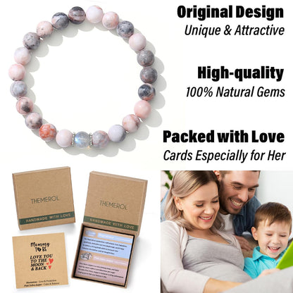 THEMEROL Mom To Be Gifts for 1st Time New Mom Mothers Day Gifts Pregnant Expecting First Time Gift Women Bracelet Mama To Be Gift Presents Christmas Valentines Day