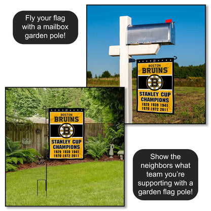 Boston Bruins 6 Time Stanley Cup Champions Double Sided Garden Flag