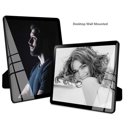 Bluesun 8x10 Picture Frame Black Standing can be Vertical and Horizontal - Real Glass Frames, Cool 8×10 Photo Frame, Wall Frames Gifts for Men Boyfriend Dad Boss and Loved Ones(8x10, Black)