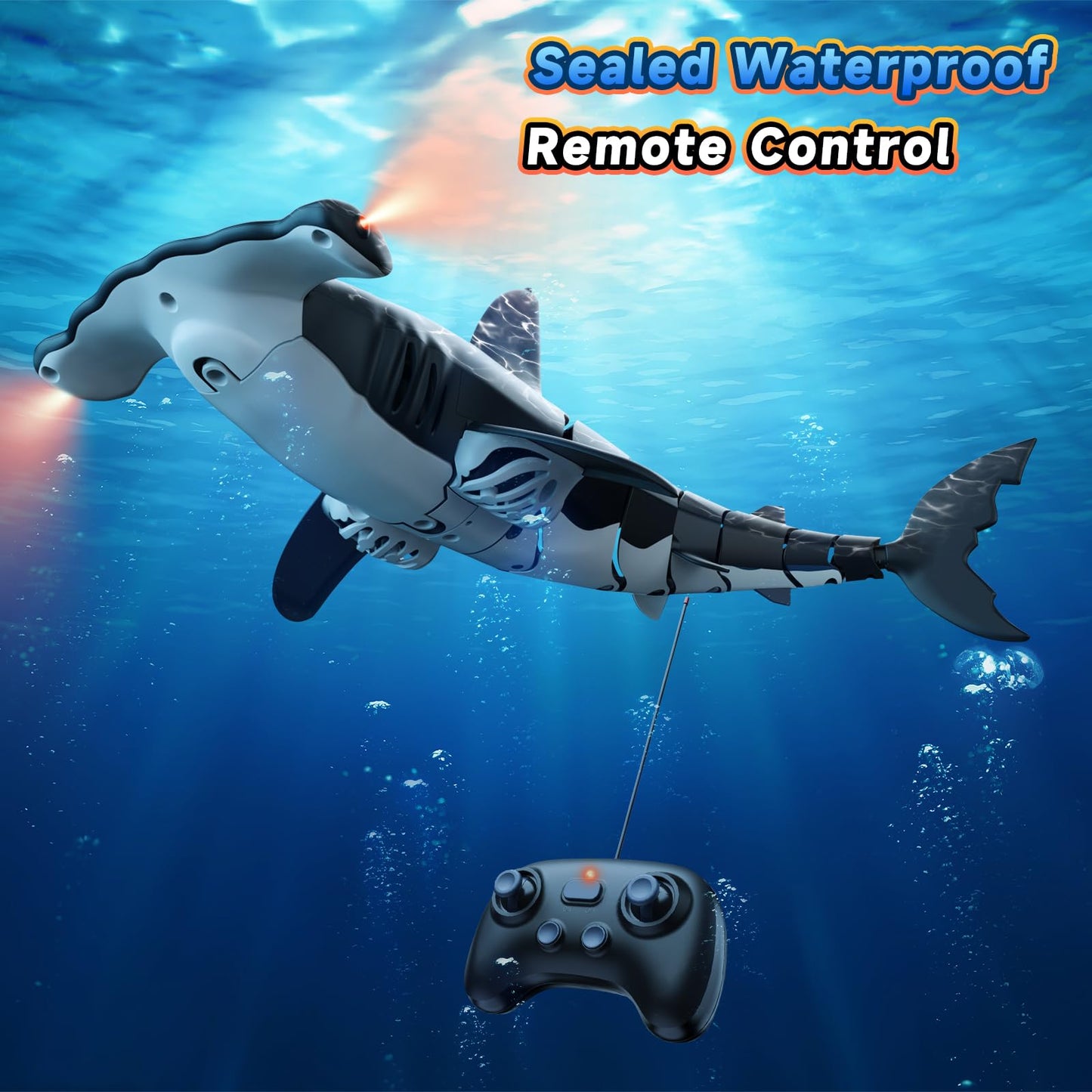 fygurso Remote Control Shark Toys High Simulation,Water Toys for Kids, High Simulation Shark for Pool & Bath, Ideal Gifts for Boys Ages 6+ (Gray)