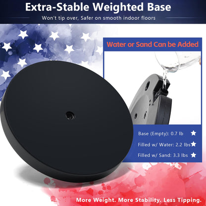 Flag Stand Indoor - 1" Heavy Duty Metal Flag Pole Set with Base,6-8ft Adjustable,Portable & Free Standing For Office,Conference Room,Classroom,Entryway,Outdoor Porch Deck (Black)