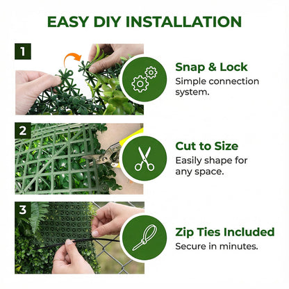 FOSZMAC 1PC 40"x 40" Artificial Grass for Wall, 3D Faux Boxwood Hedge Panels Green Wall Decor, Greenery Grass Wall Backdrop Panels for Indoor Outdoor Garden Backyard Ivy Privacy Fence Covering