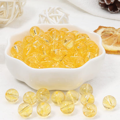 35pcs 10mm Natural Citrine Beads Gemstone Beads Energy Healing Crystal Round Loose Stone Beads for Jewelry Making, DIY Bracelets Necklaces
