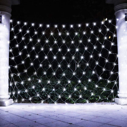 Vicila Net Light Outdoor Mesh Christmas Decorations, 100LED String Light Plug in Connectable Tree Warp Hanging 5ft x 5ft for Halloween, Shrubs, Lawn, Backyard, Walkway, Bushes, Garden Decor-White