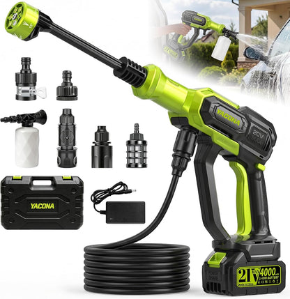 Cordless Portable Washer, Handheld Washer with 3 Adjustable Modes, 23FT High-Elastic Hose & 6-in-1 Nozzle, Suitable for Car, Garden, Patio and Home Cleaning