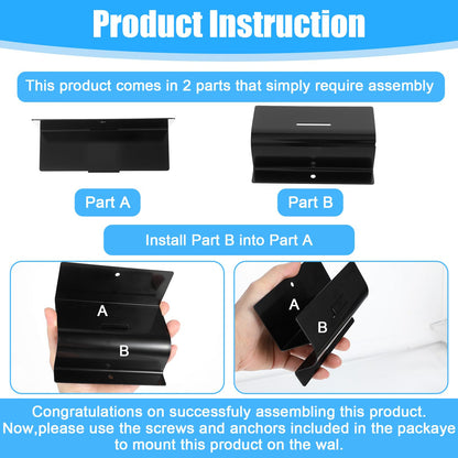 Nodaaiie Heavy Duty Ladder Hooks for Garage Wall 4 Pack Black Ladder Hanger Garage Wall Hooks for Ladder, Wheelbarrow, and Tools