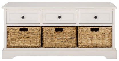 SAFAVIEH Home Collection – Damien Ivory 6-Drawer Storage Bench, Mixed-Material Cottage Design, Fully Assembled (AMH5701K)