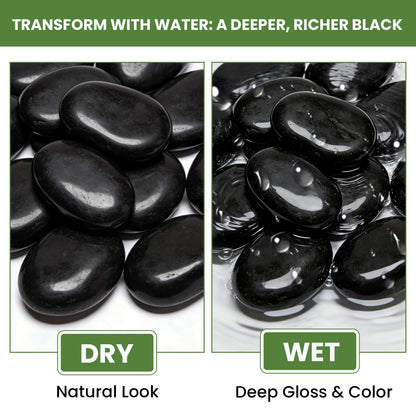 Mengdewei 12 lbs Black River Rocks for Landscaping, 2-3 Inch Polished Pebbles for Garden, Decorative Stones for Plants, Succulents, Aquarium, Fish Tank, Outdoor Yard Walkways & Paving