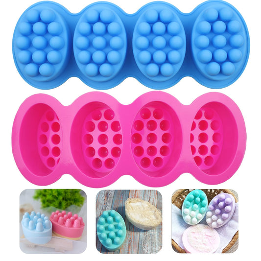2Pcs Silicone Massage Bar Soap Molds, Handmade Soap Molds for Soap Making, 3D Hair Comb Ice Mold Scalp Massager, Hair Brush Soap Bar Silicone Mold, Food Grade Soap Mould Massage Moulds