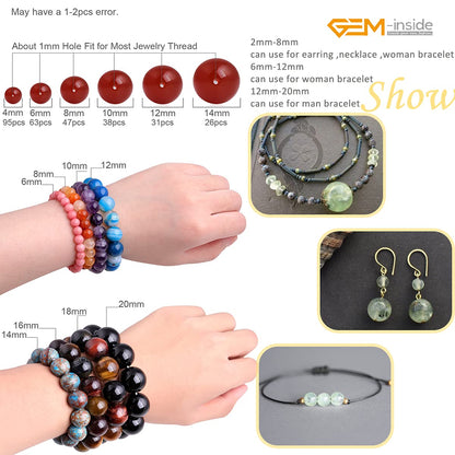 GEM-insid Prehnite Gemstone Loose Beads Natural Energy Power Beads for Jewelry Making 8mm Round 15"